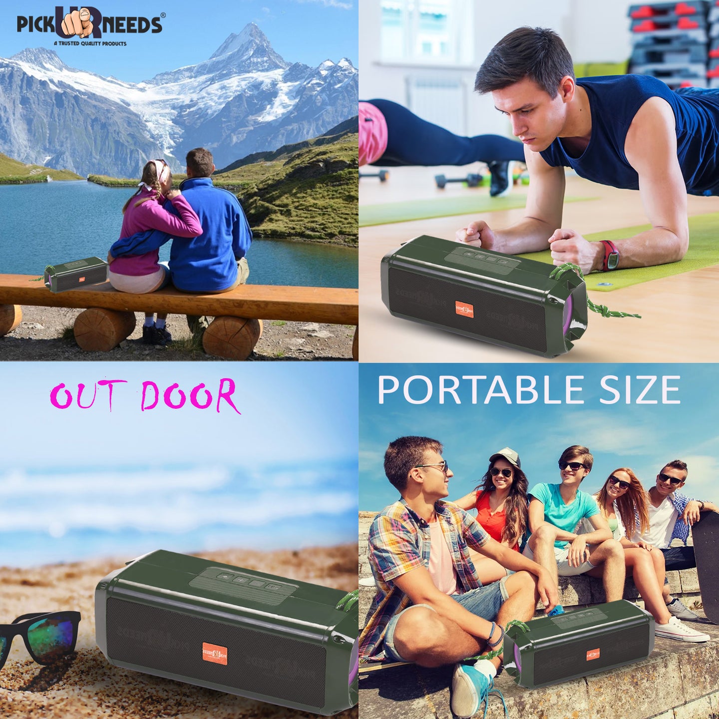 Pick Ur Needs Mini Wireless Soundbar System With RGB Disco Light TF Card / USB / Radio Support 10 W Bluetooth Speaker  (White, 5.0 Channel)